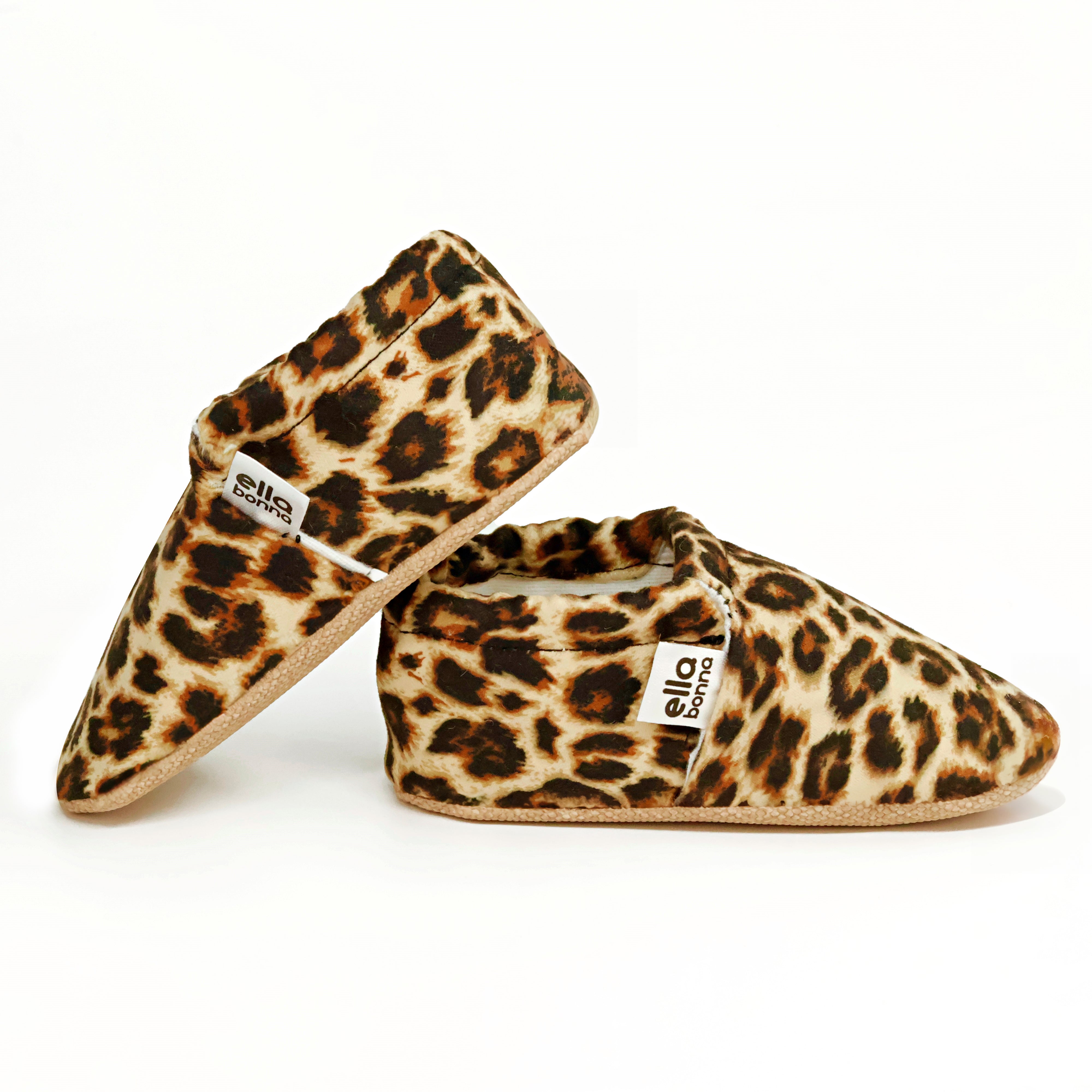 Ella Bonna Non-slip Sole Leopard Patterned Baby Booties, Home Boot Slippers Nursery Shoes