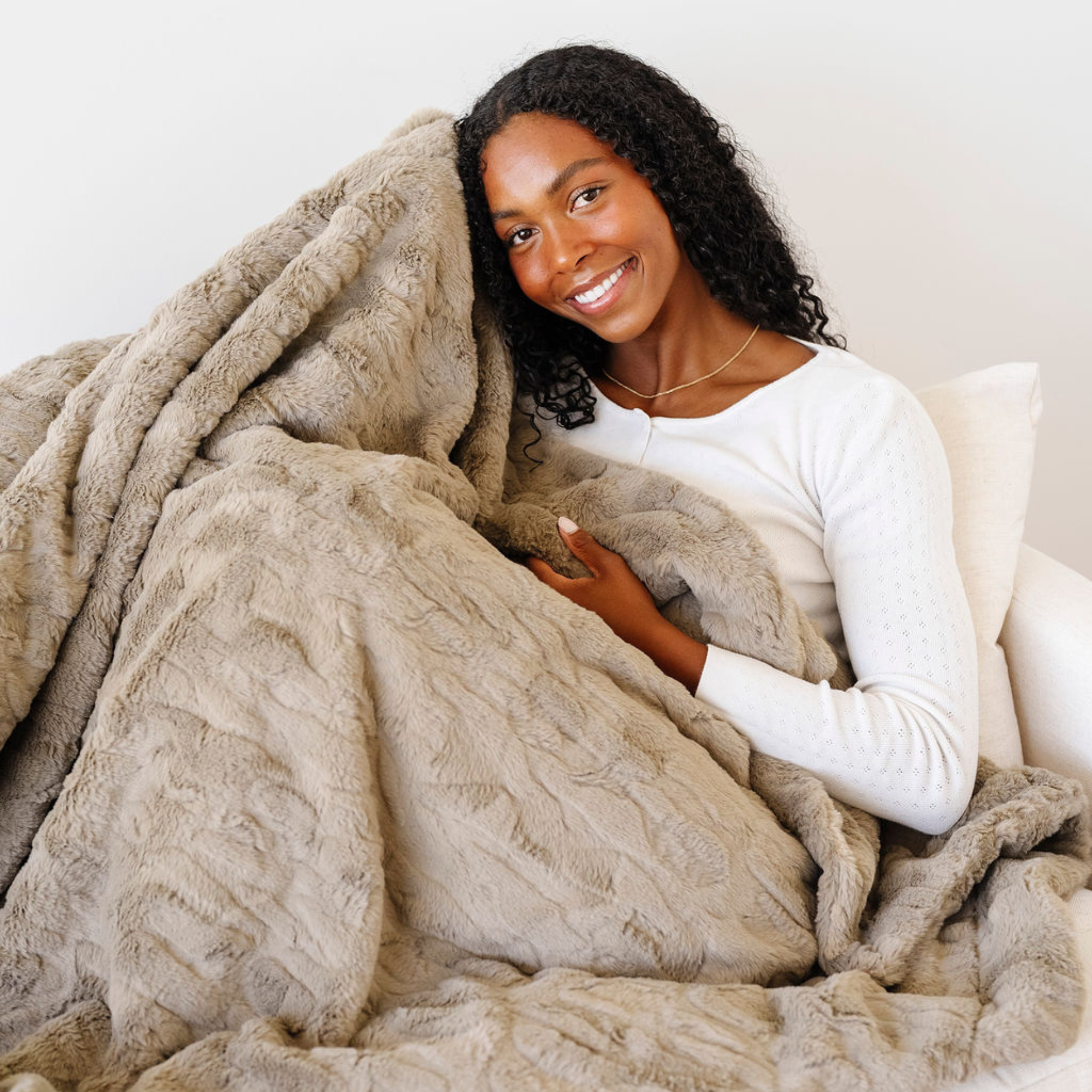 Patterned Faux Fur Throw Blankets