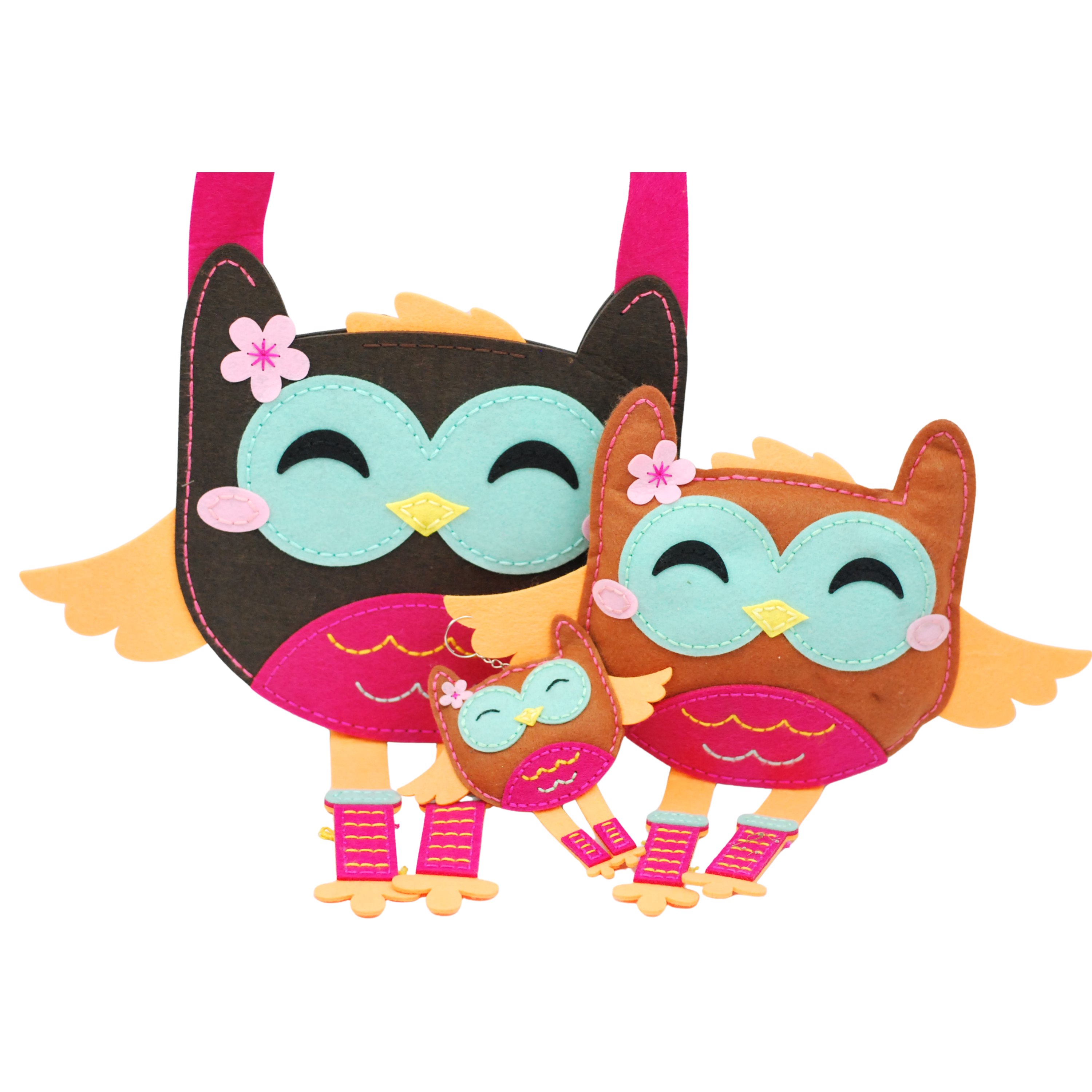 Apli Krapli - Apli Krapli Sewyourself Felt Toy Kit . Sewing A Bag Toy And Keychain Owl Precut Felt Stuffing Thread & Safe Needle Ages 6+