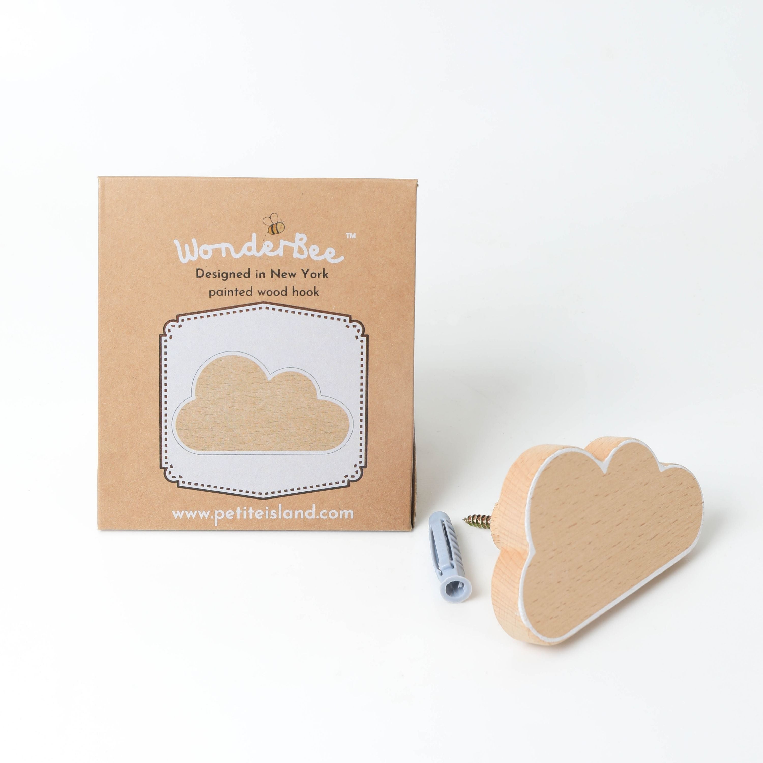 Wonderbee™ Natural Pine Cloud Decorative Painted Wall Hook