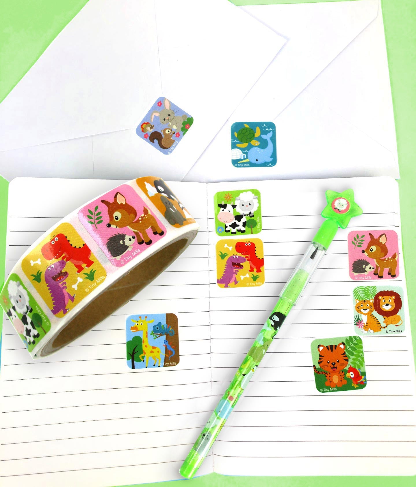 Animal Stickers 100 Stickers/dispenser, Pack Of 1, 6 Or 12 Dispensers