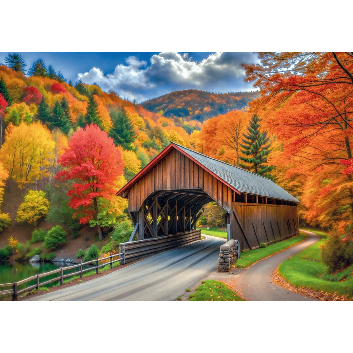 Red Autumn Splendor 1000 Piece Puzzle