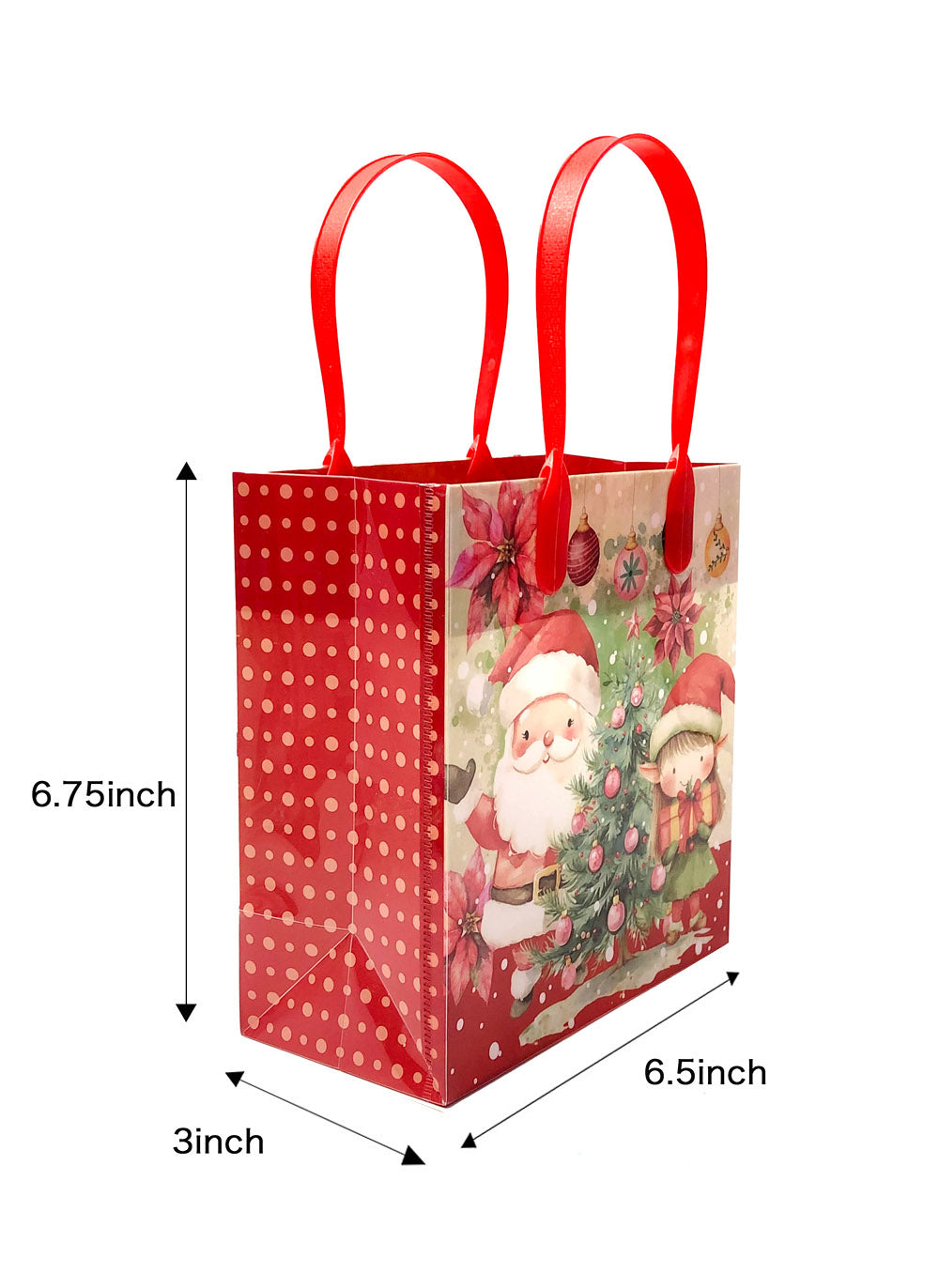 Vintage Rustic Christmas Party Favor Treat Bags - Set Of 6 Or 12