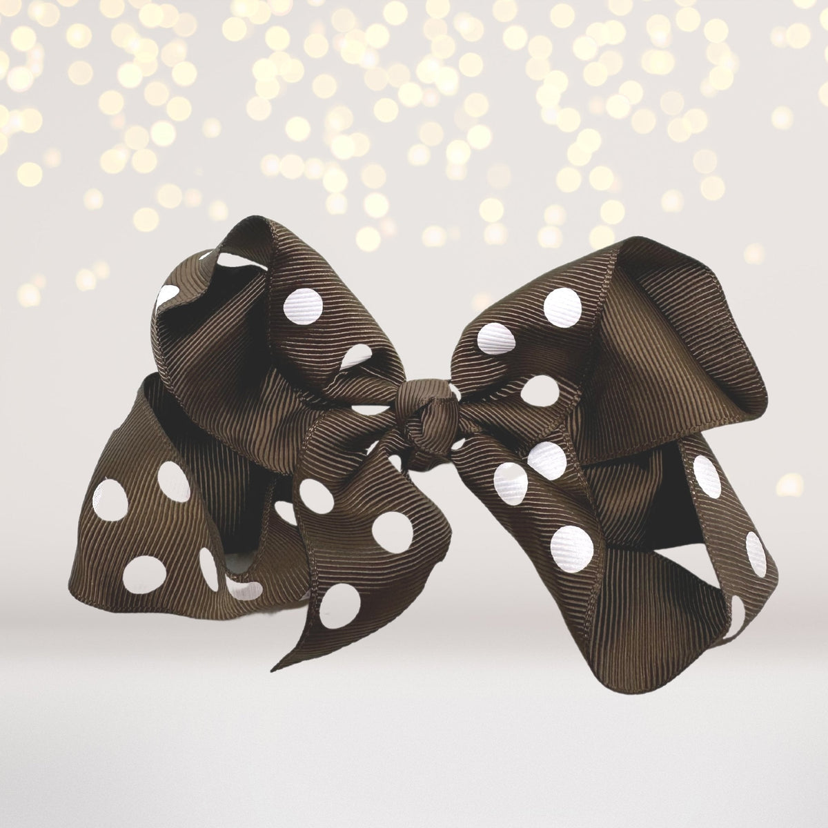 Girls Polka Dot Hair Bow, 5 Inch Grosgrain Polka Dot Hair Bow