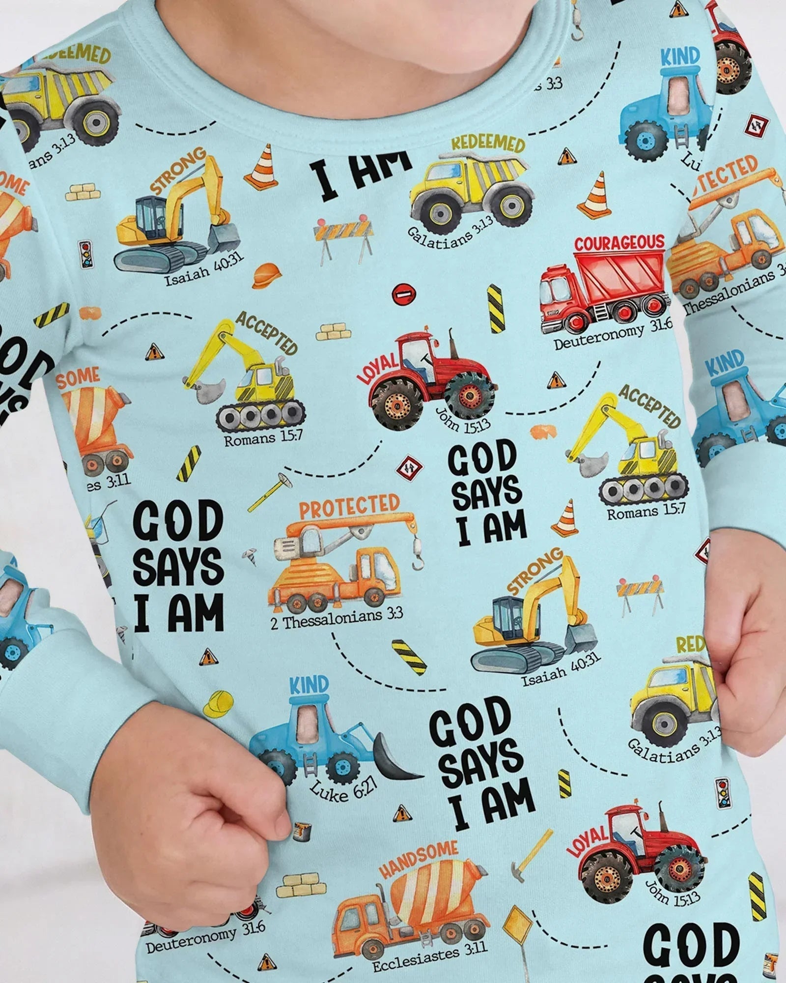 God Says I Am Boy Bamboo Two Piece Long Sleeve Pajama Set
