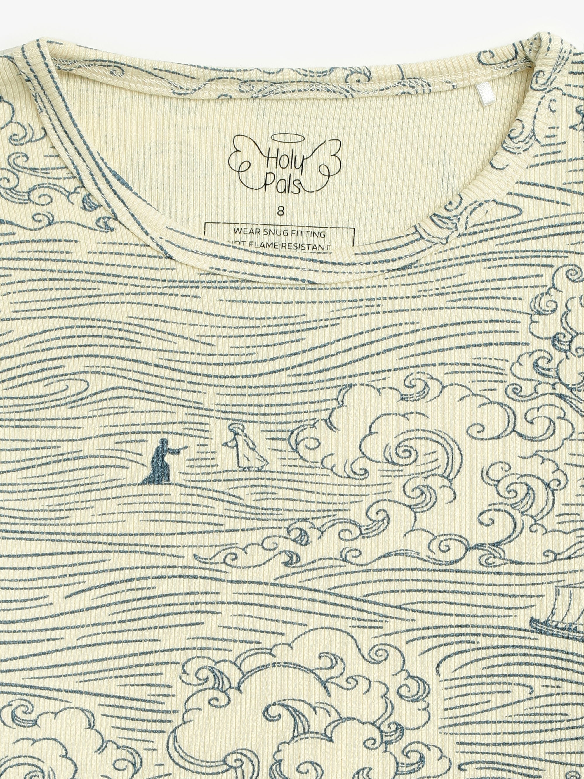 Walking On Water Pj Long Sleeve Set Ribbed Cotton-bamboo Blend