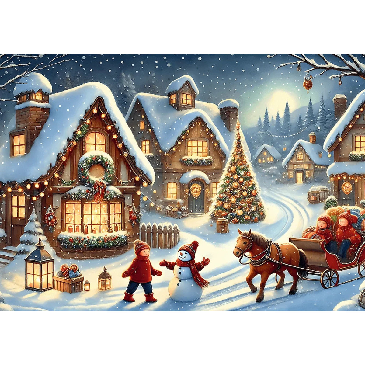 Red Holiday Sleigh 1000 Piece Puzzle