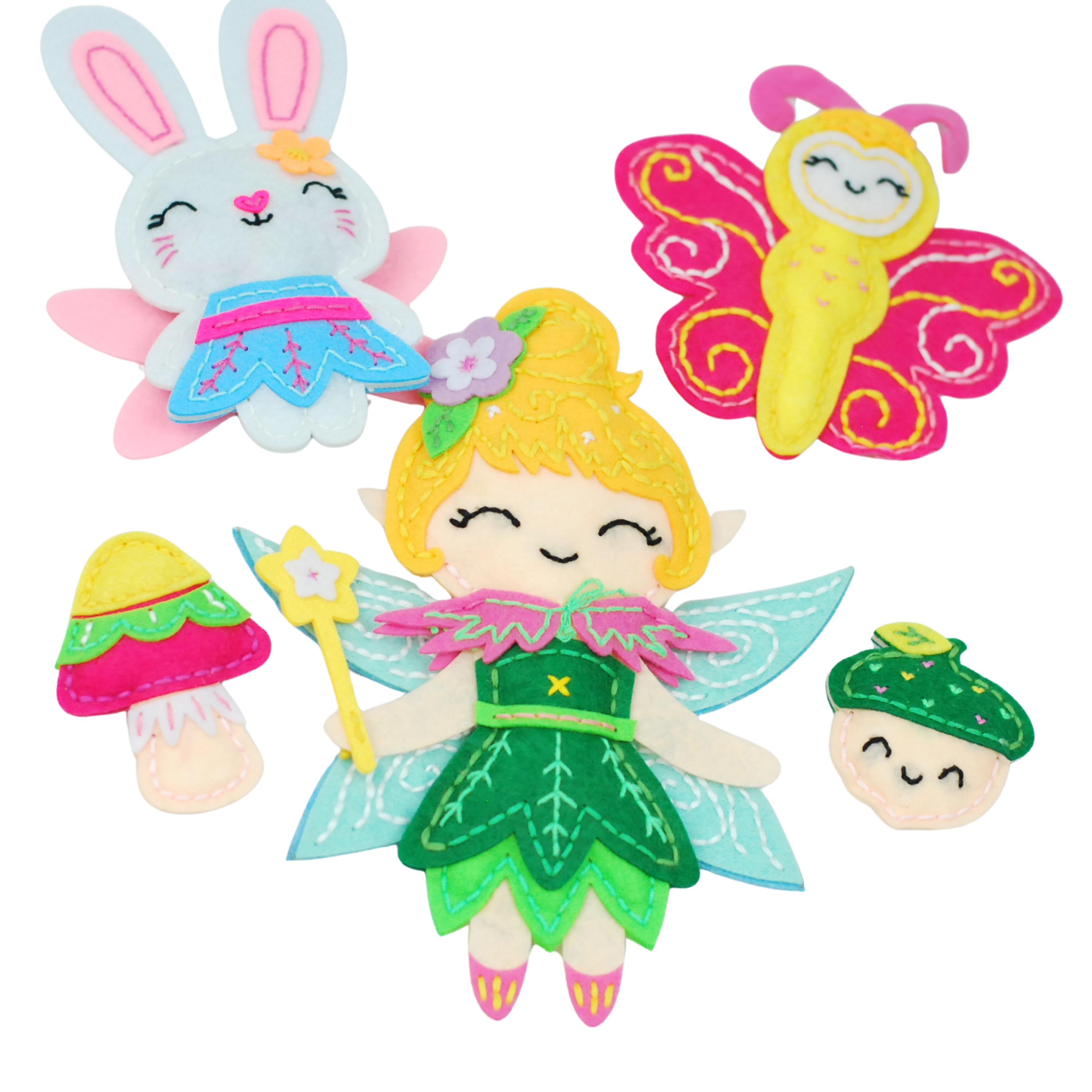 Apli Krapli - Apli Krapli Sewyourself Felt Toy Kit The Little Fairy And Friends Precut Felt Stuffing Thread & Safe Needle Ages 6+