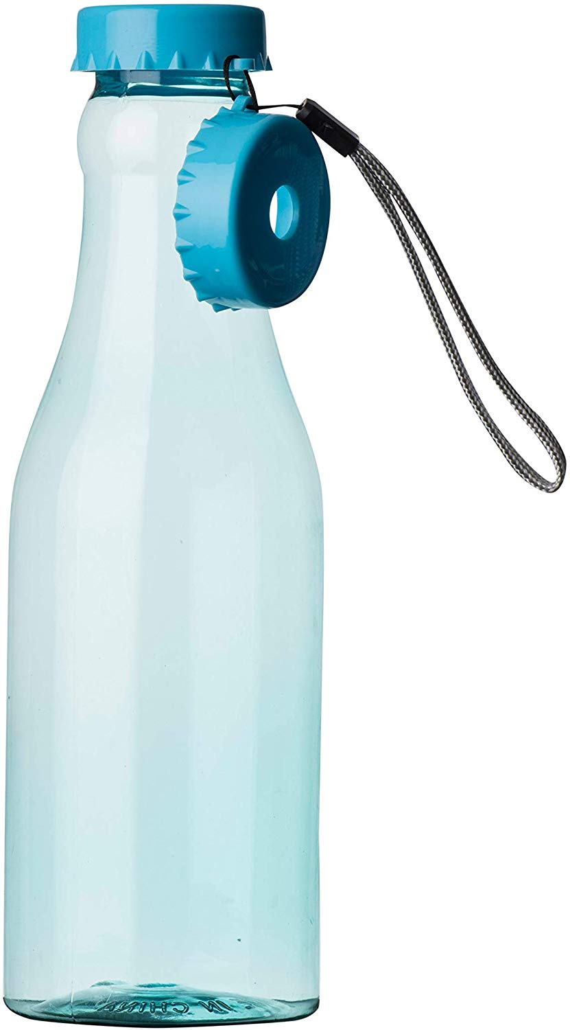 Blue Plastic Bottle With Straw 12 Pack 22 Oz