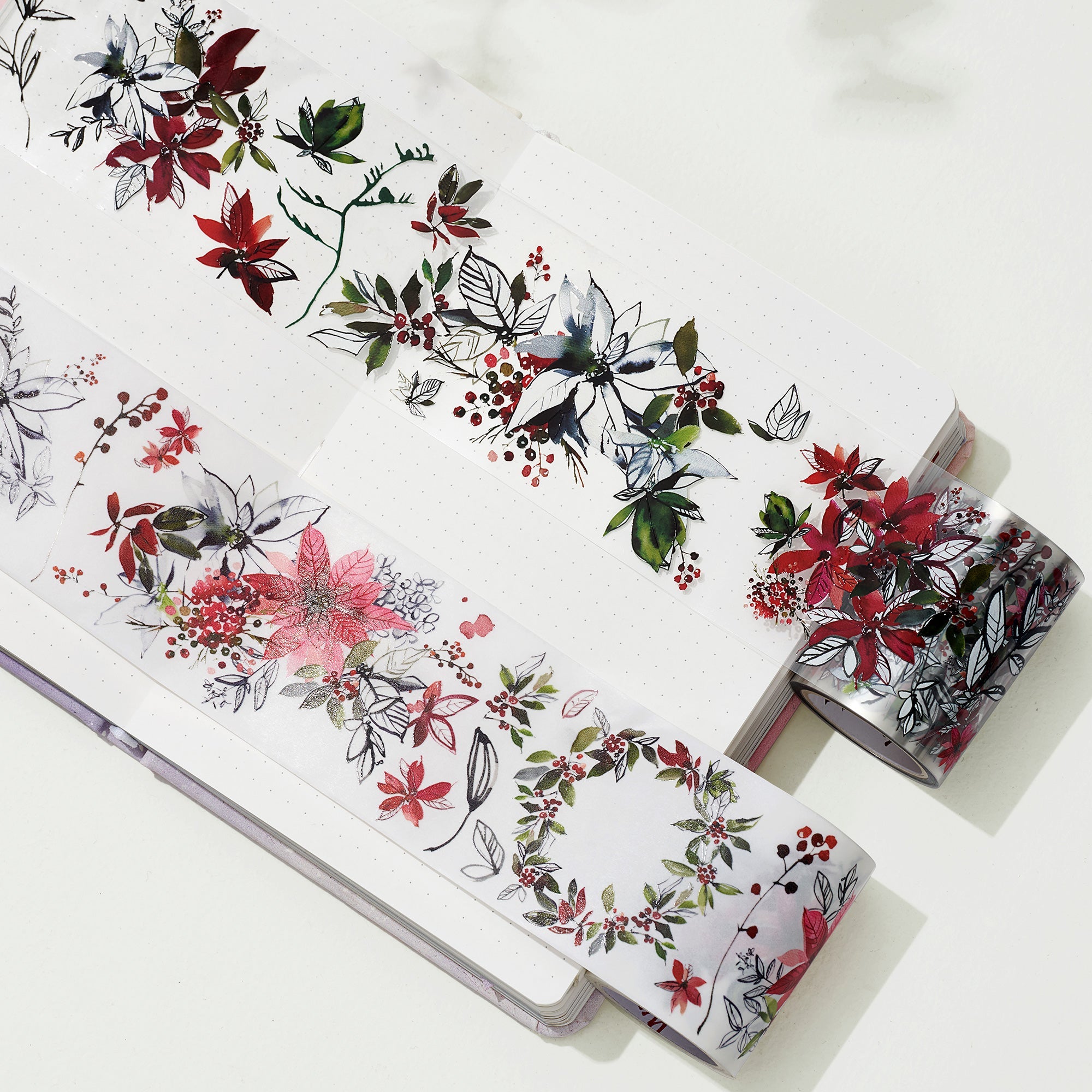 Poinsettia Wide Washi / PET Tape by The Washi Tape Shop