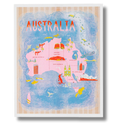 Map Of Australia Risograph Print
