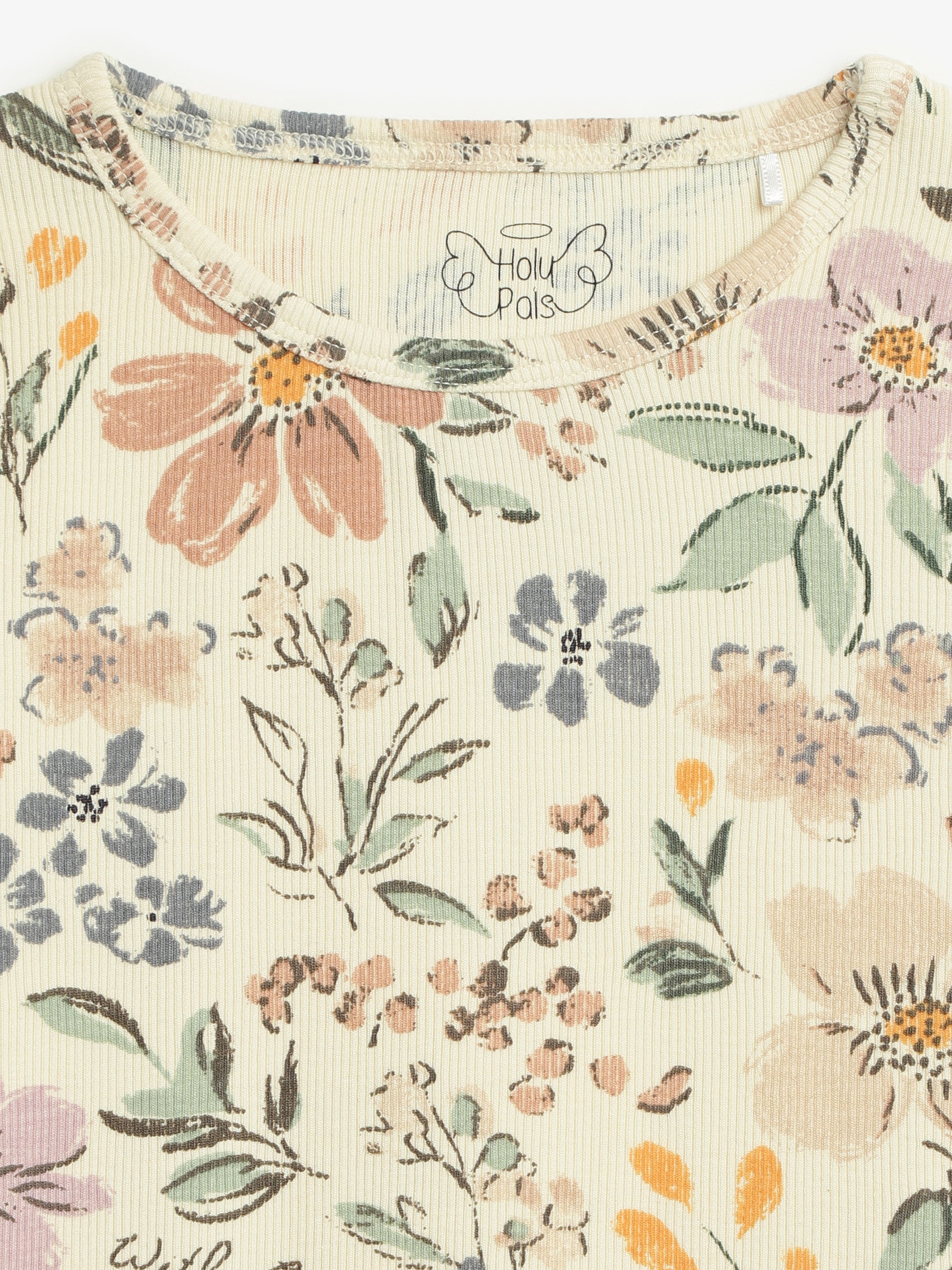 All Things Are Possible Pj Long Sleeve Set Ribbed Cotton-bamboo Blend