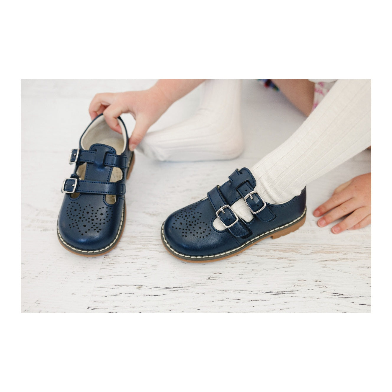 Beatrix English Double T-strap Leather Mary Jane