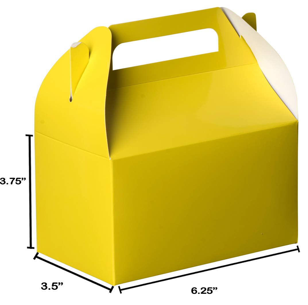 Yellow Party Favors Paper Treat Boxes 12 Pack 6.25" X 3.75" X 3.5"