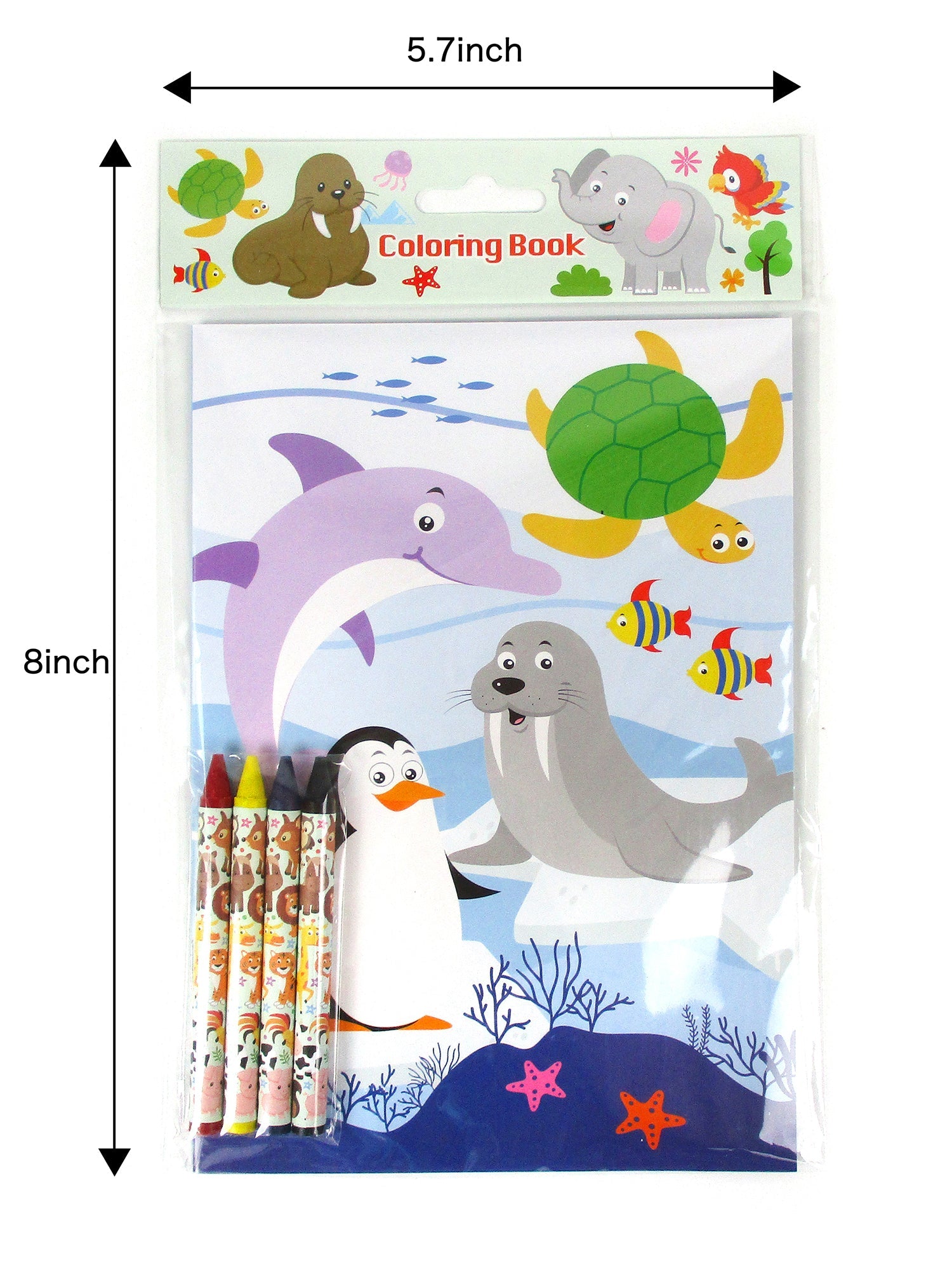 Animal Coloring Books With Crayons Party Favors - Set Of 6 Or 12
