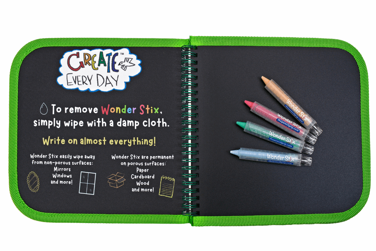 Daily Doodler Reusable Activity Book- Sea Life Cover, Includes 4 Wonder Stix