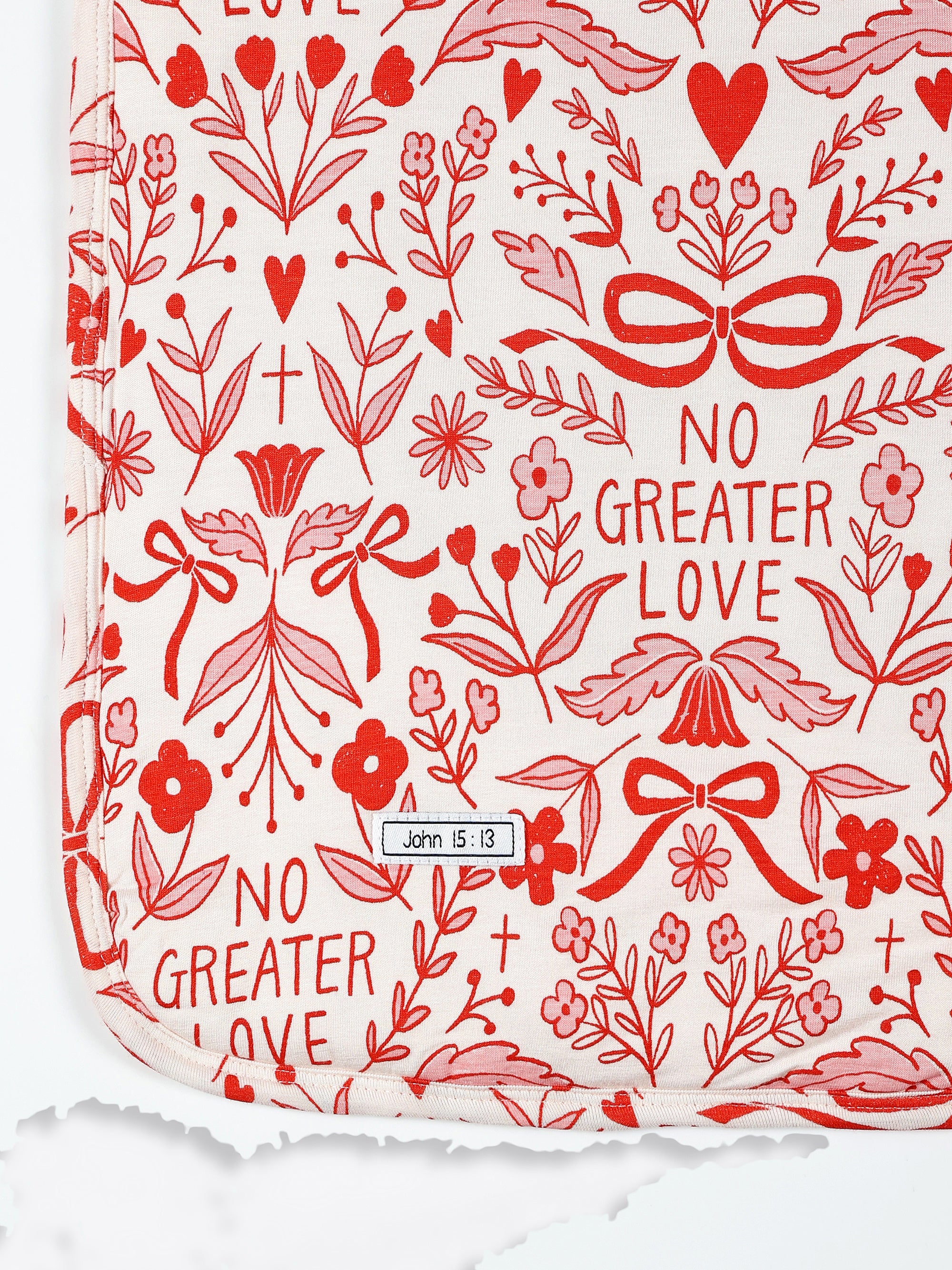 No Greater Love Pink Blanket Bamboo