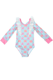 Palm Paradise One Piece Rashguard Suit