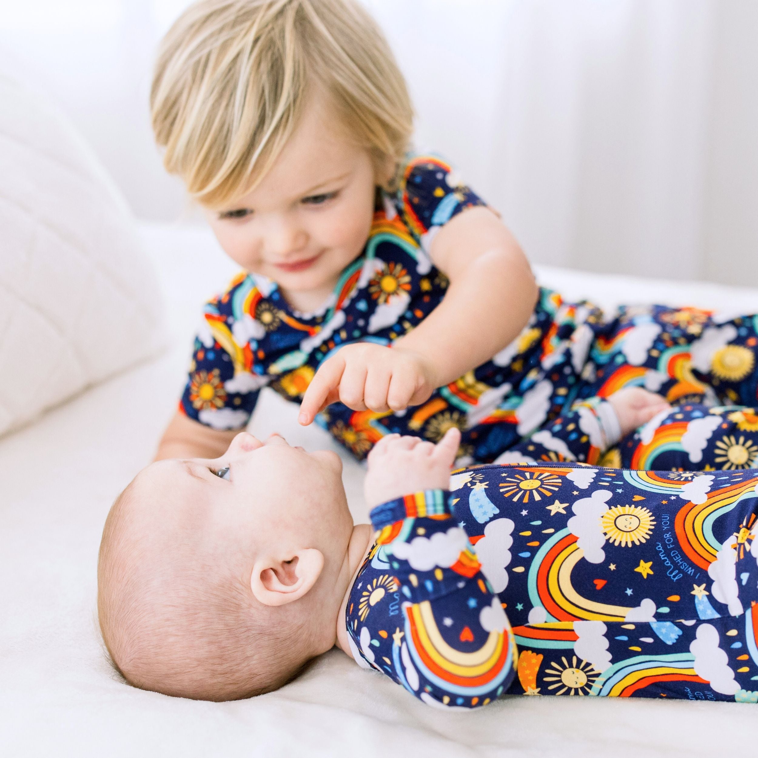 The Second-skin 2-piece Short Sleeve Pajama | Here Comes The Sunshine (blue)