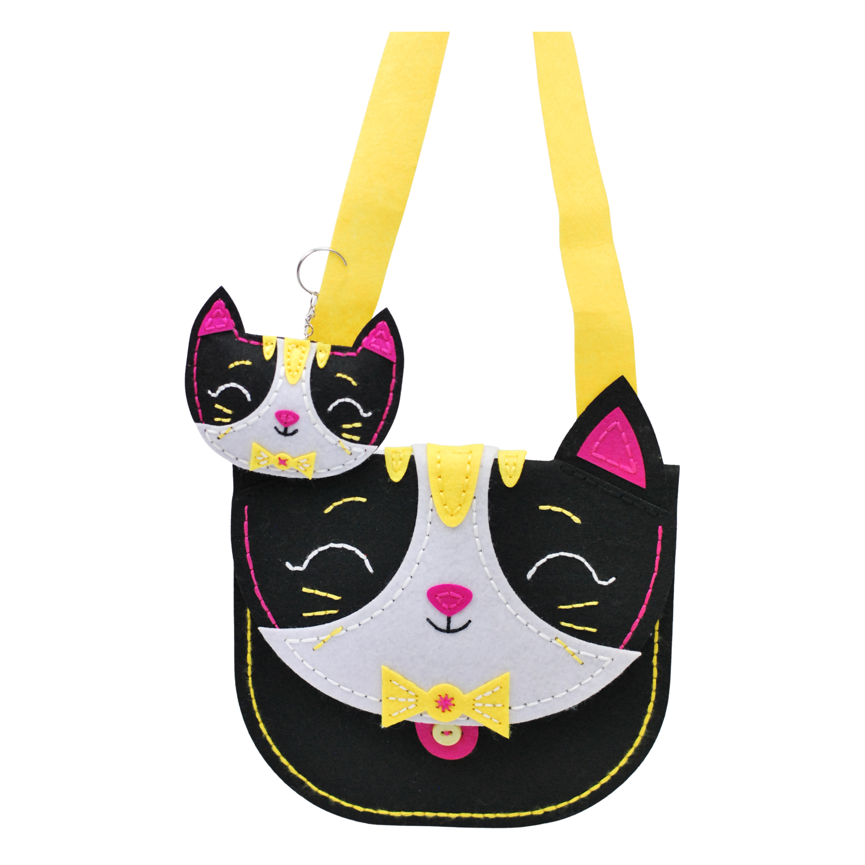 Apli Krapli - Apli Krapli Sewing Patterns Bag & Keychain Cat Printable Templates Materials Not Included Ages 10+