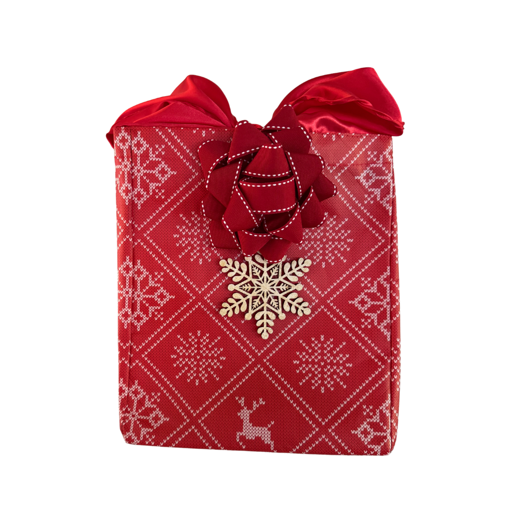 Everbow: Red (reusable Gift Wrap Bags – Sustainable, Foldable, Eco-friendly)