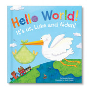 Hello World! Personalized Board Book for Twins