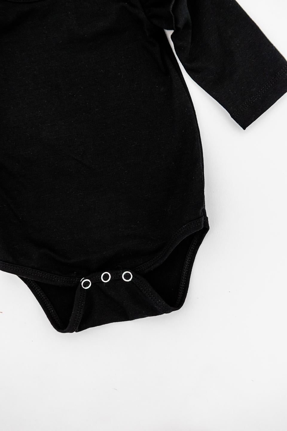 Black L/s Flutter Bodysuit