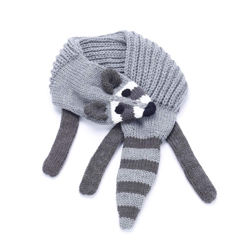 Kids Raccoon Knitted Scarf (4-12y) Unisex