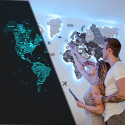 3d Led / Luminous Wooden World Map 3.0 Nordik