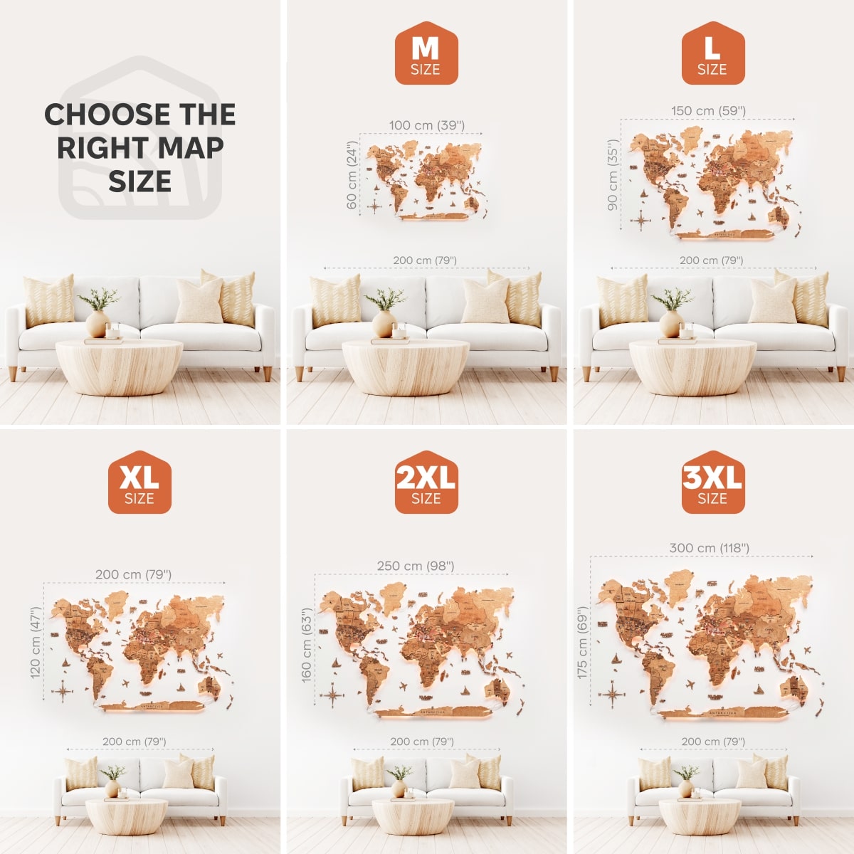 3d Led Wooden World Map 3.0 Oak