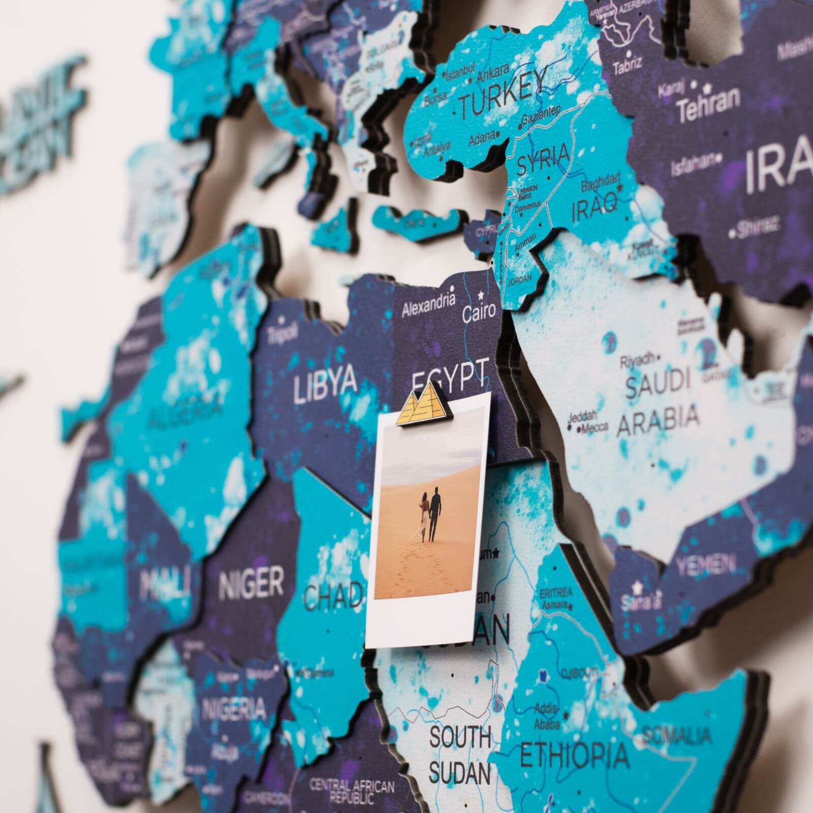 3d Led / Luminous Wooden World Map 3.0 Ocean