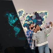 3d Led / Luminous Wooden World Map 3.0 Ocean