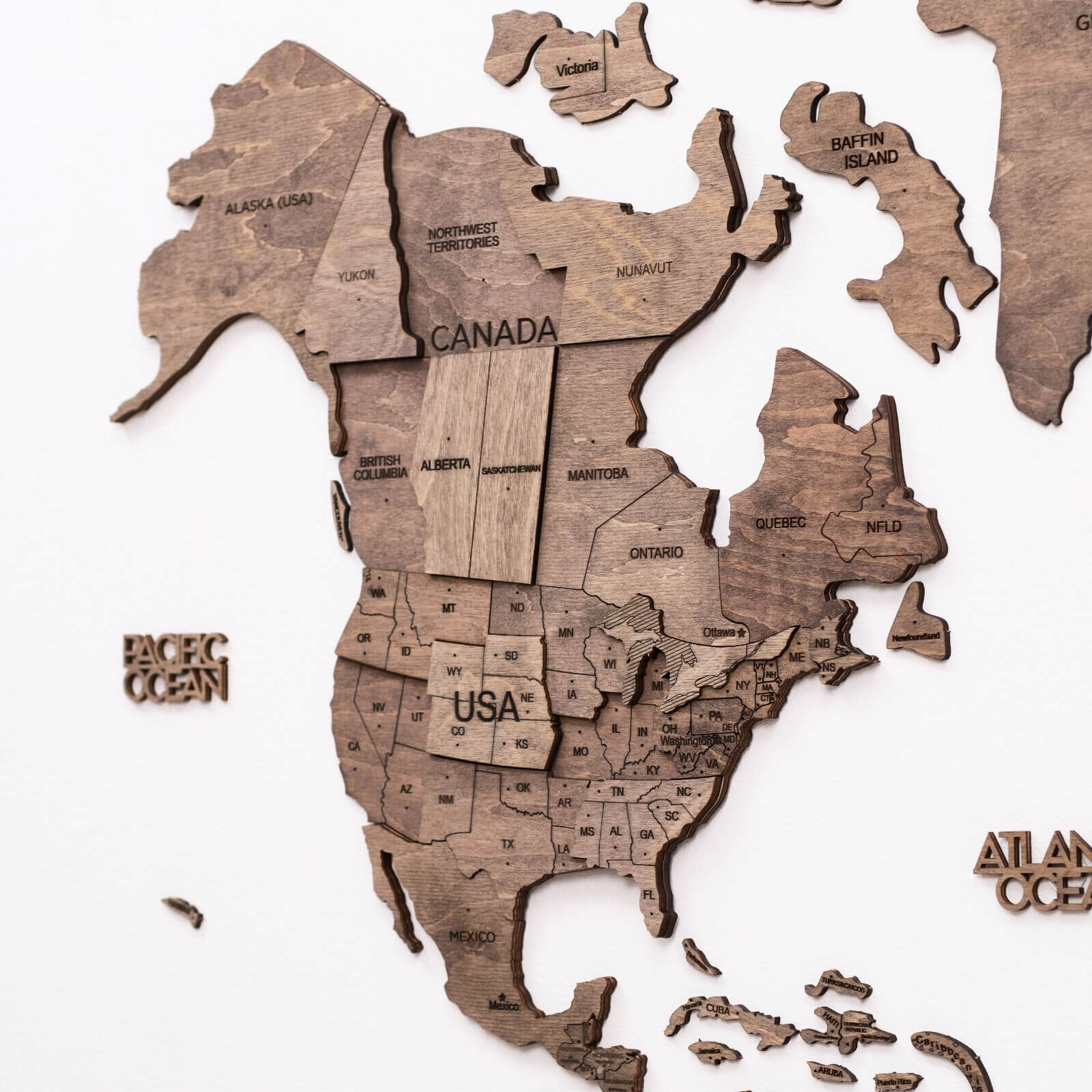 Bundle: Wooden Map And Airplanes Pins