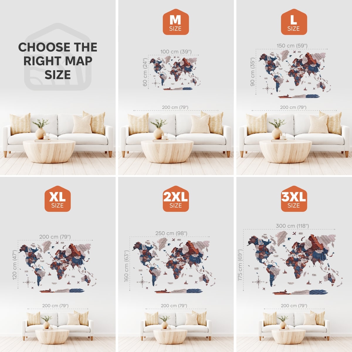 3d Wooden World Map Dune