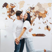 3d Wooden World Map Multicolor