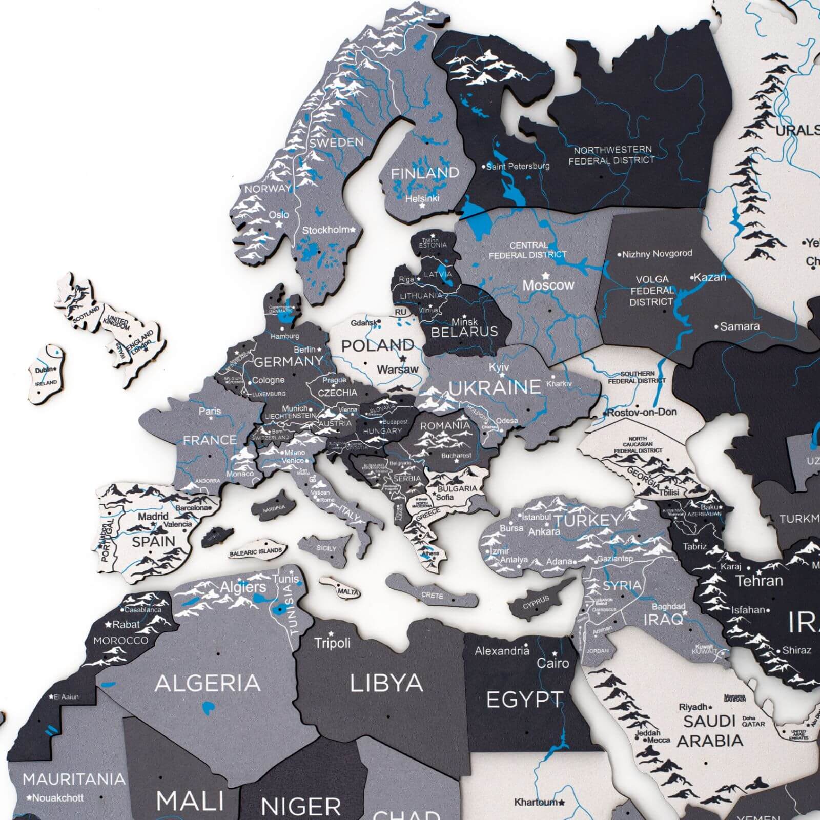 3d Wooden World Map Nordik