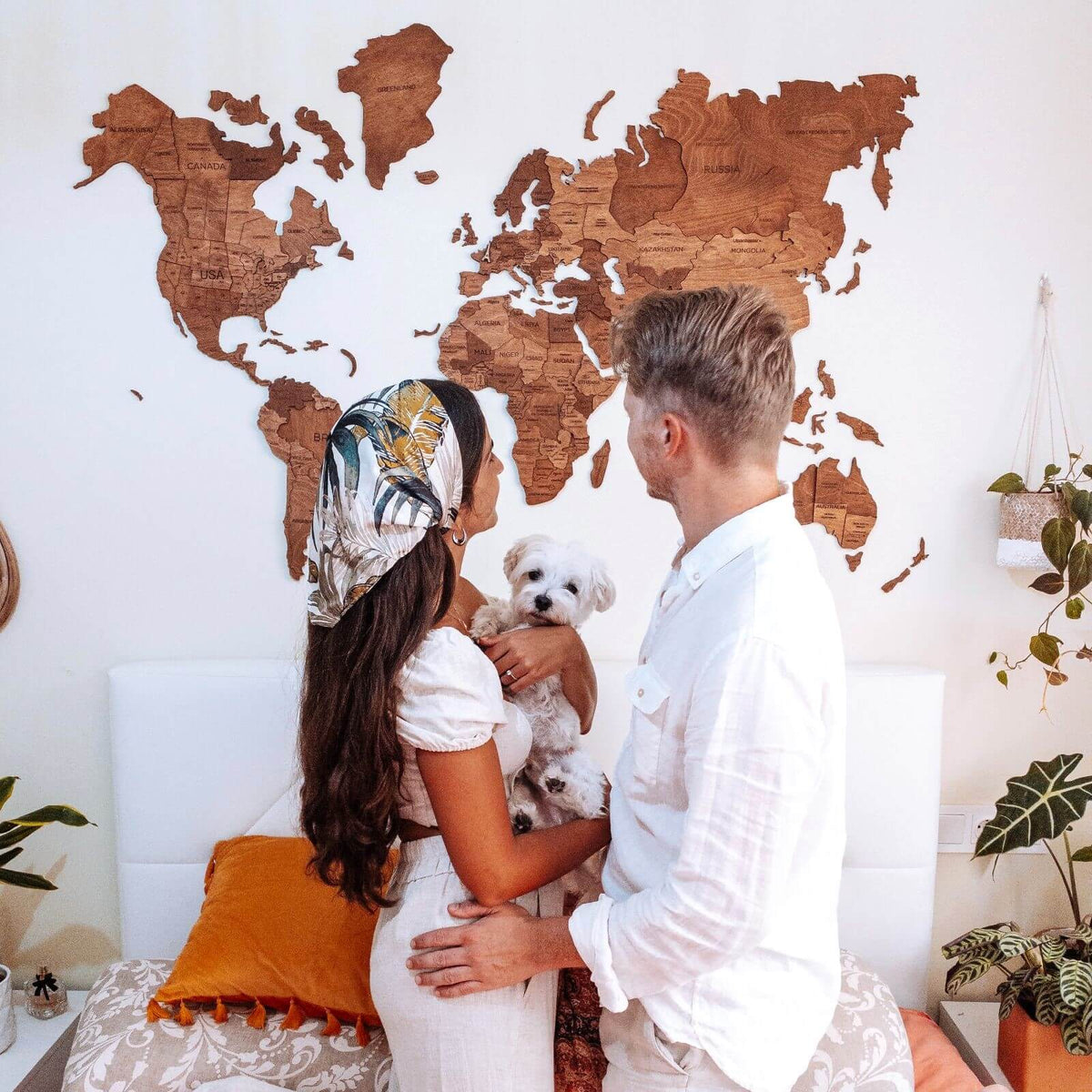3d Wooden World Map Oak