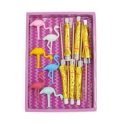 Flamingo Drink Charm & Umbrella Stirrers Set