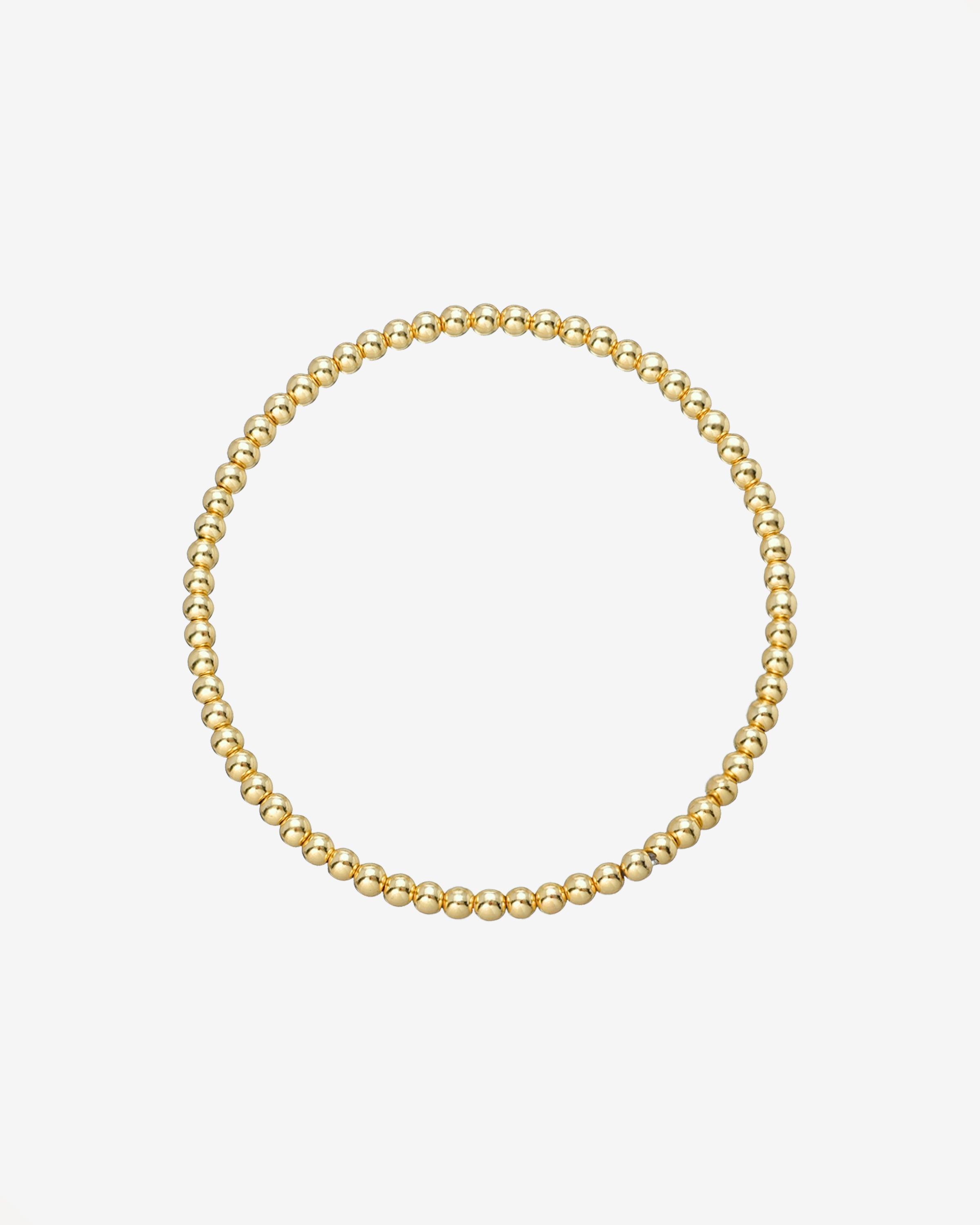 3mm Gold Bead Bracelet