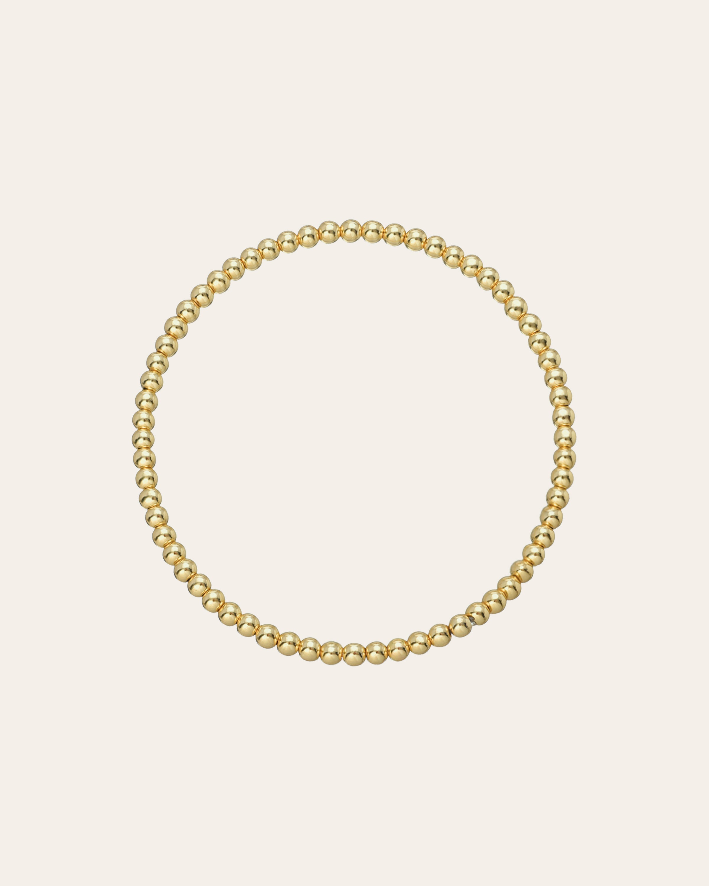 3mm Gold Bead Bracelet