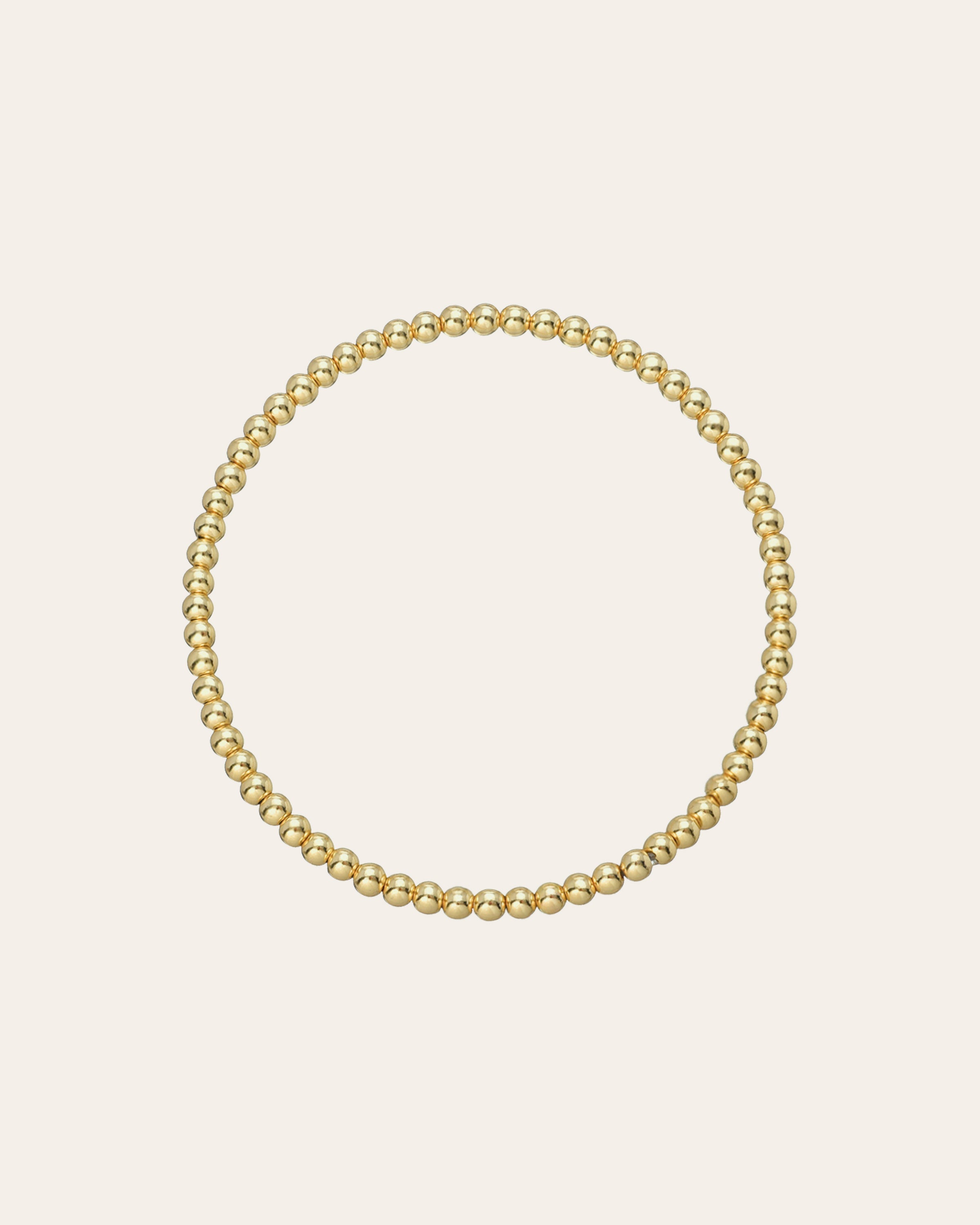 3mm Gold Bead Bracelet