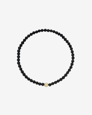 3mm Black Onyx Bead Bracelet With Diamond Bead