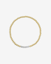 3mm Gold Bead Bracelet With Multi Diamond Beads