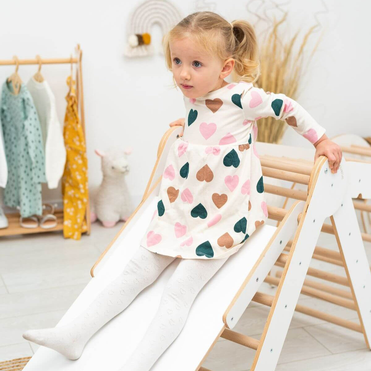 3 In 1 Montessori Climbing Set: Pikler Triangle + Sliding Ramp + Ladder