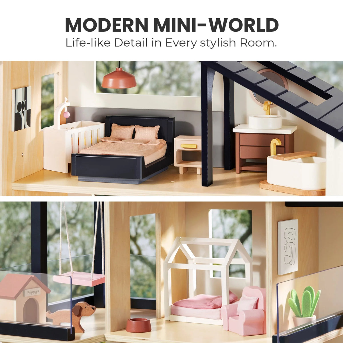 ® Sweetwood Edge Dollhouse & Wooden Dollhouse Garage