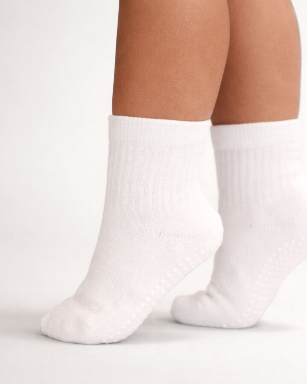 Toddler Gripper Crew Socks 4-pack (4-5t) - Pebble