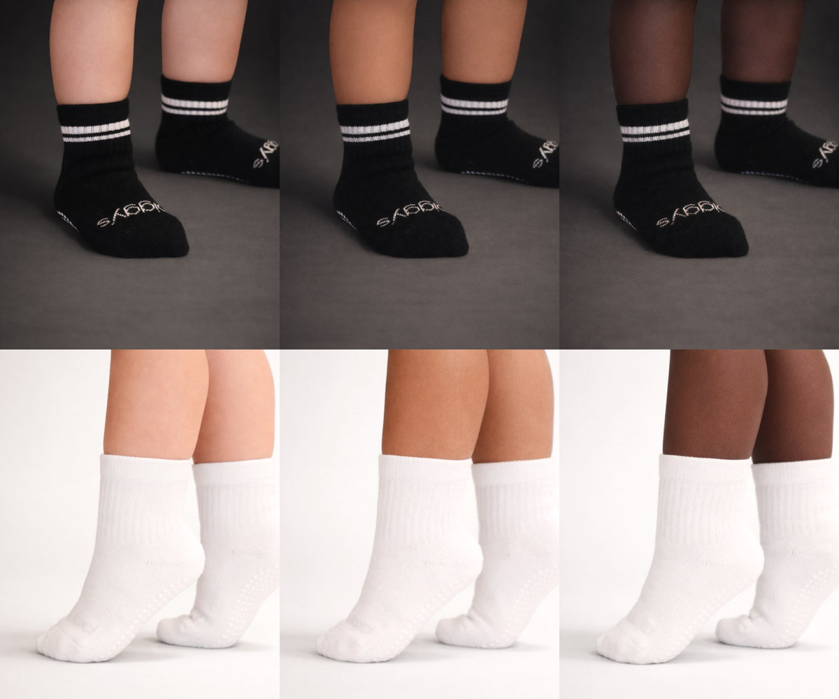 Toddler Gripper Crew Socks 4-pack (4-5t) - Onyx