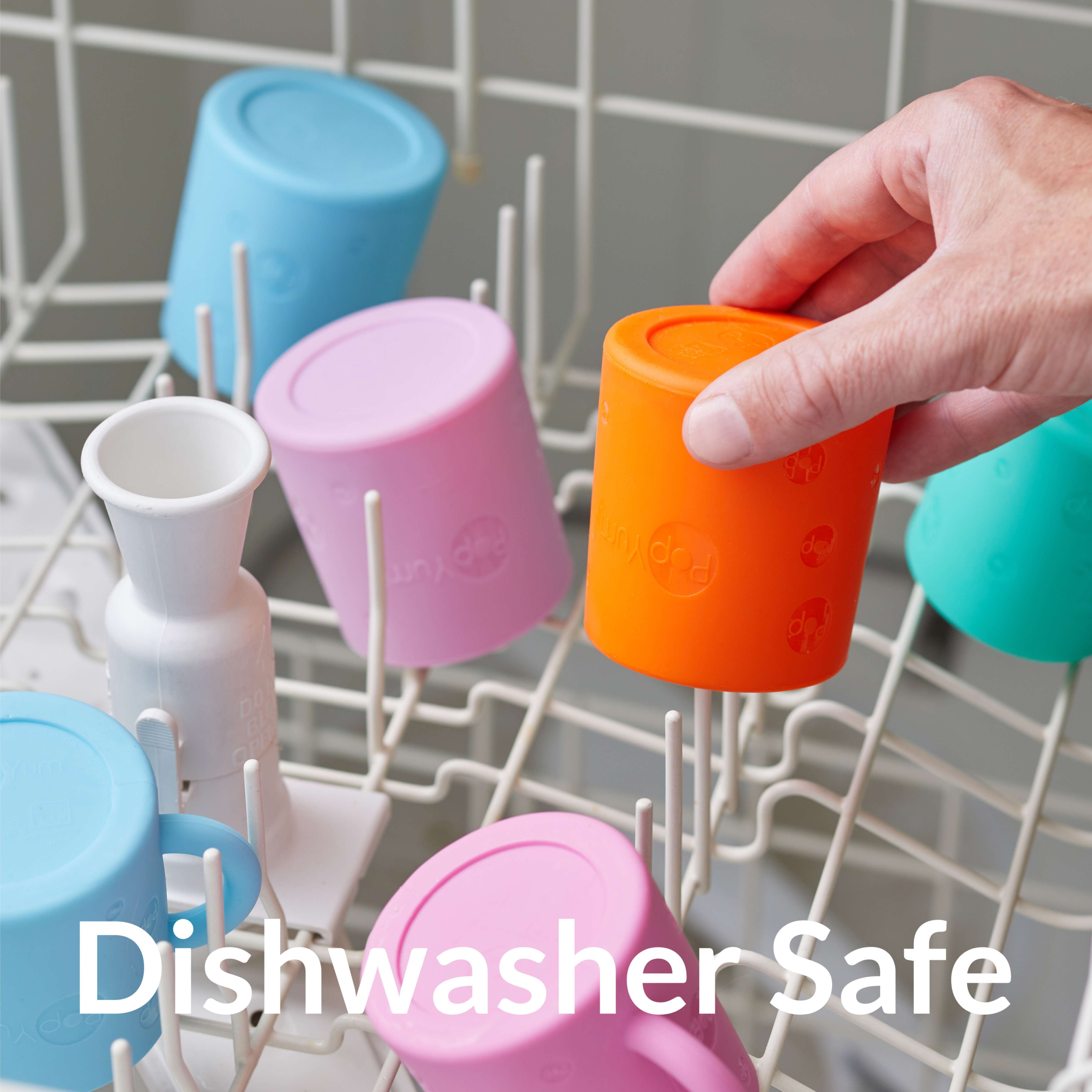 Popyum Silicone Training Cup 2-pack For Baby And Toddler, Handles, Bpa Free, Self Feeding Training, Tumbler (sky Blue And Popyum Orange)