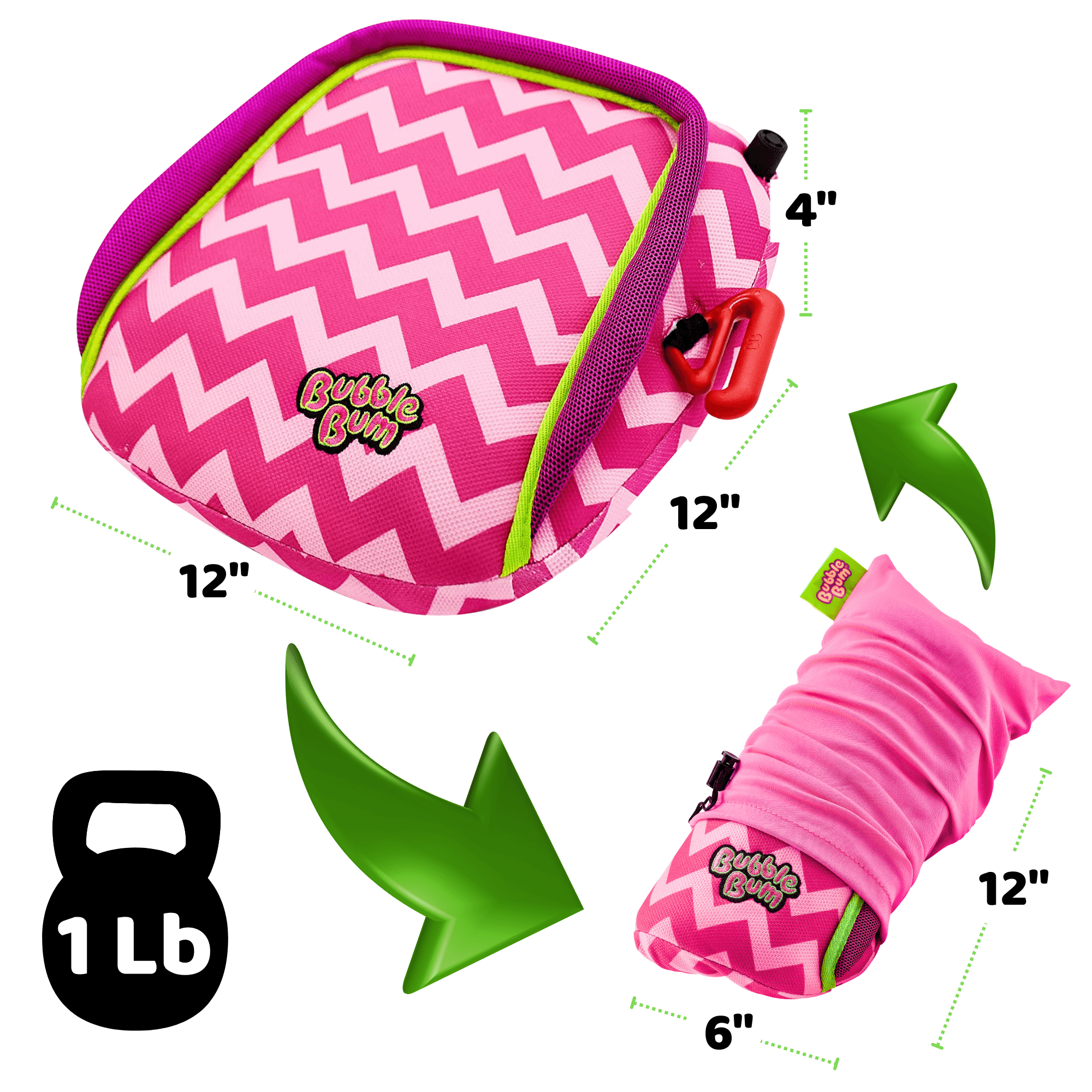 Bubblebum Inflatable Car Booster Seat - Travel Booster Seat - Pink Style ✔️
