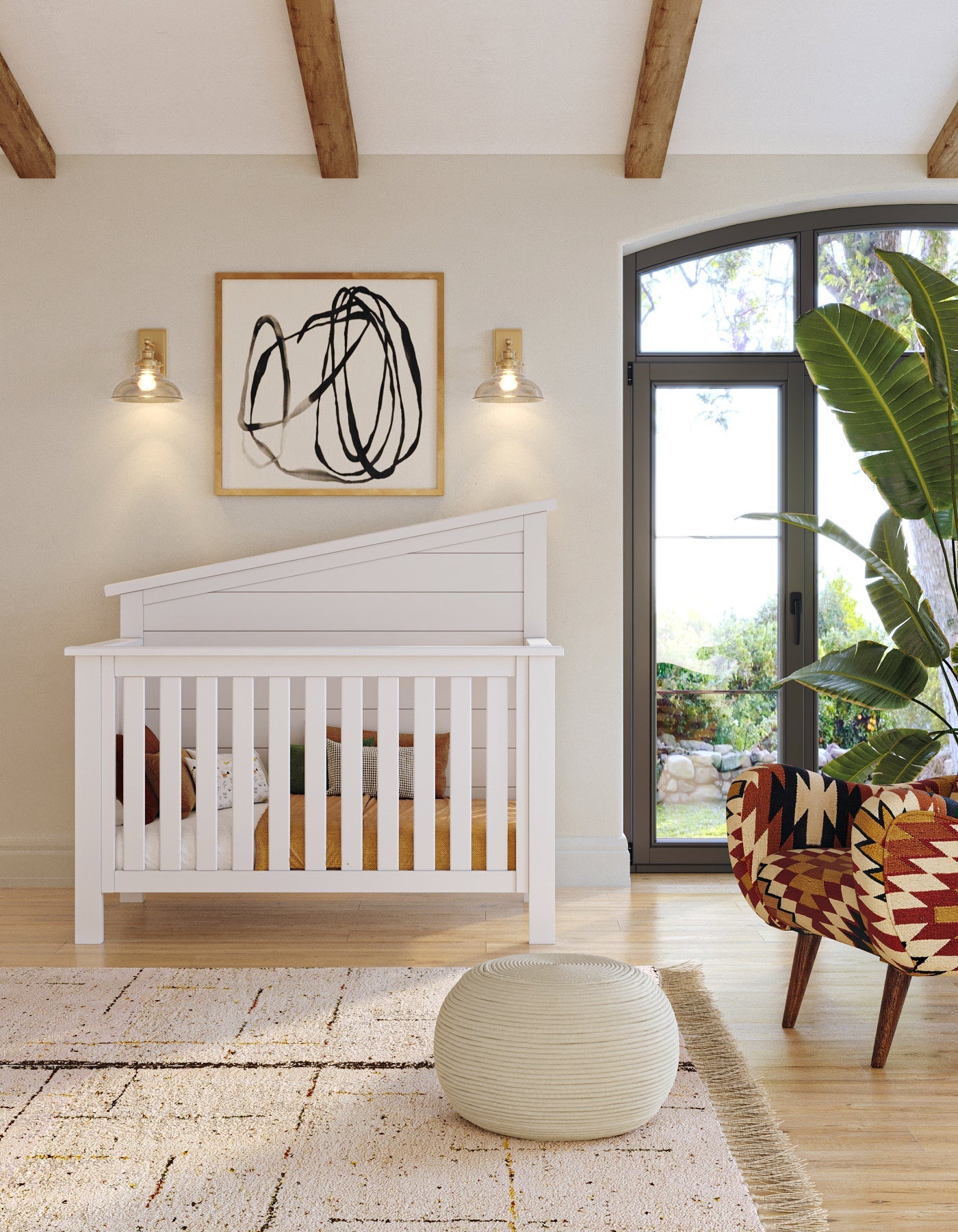 "just White"  Balanced Baby 4-in-1 Convertible Crib